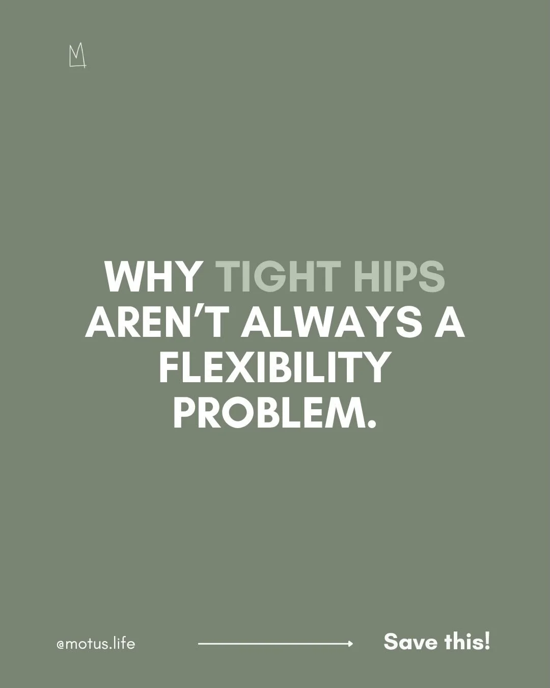 If your hips always feel tight &mdash; even after stretching &mdash; flexibility might not actually be the issue.

A lot of &ldquo;tightness&rdquo; comes from instability, weakness, prolonged sitting, or the body trying to protect an area that doesn&