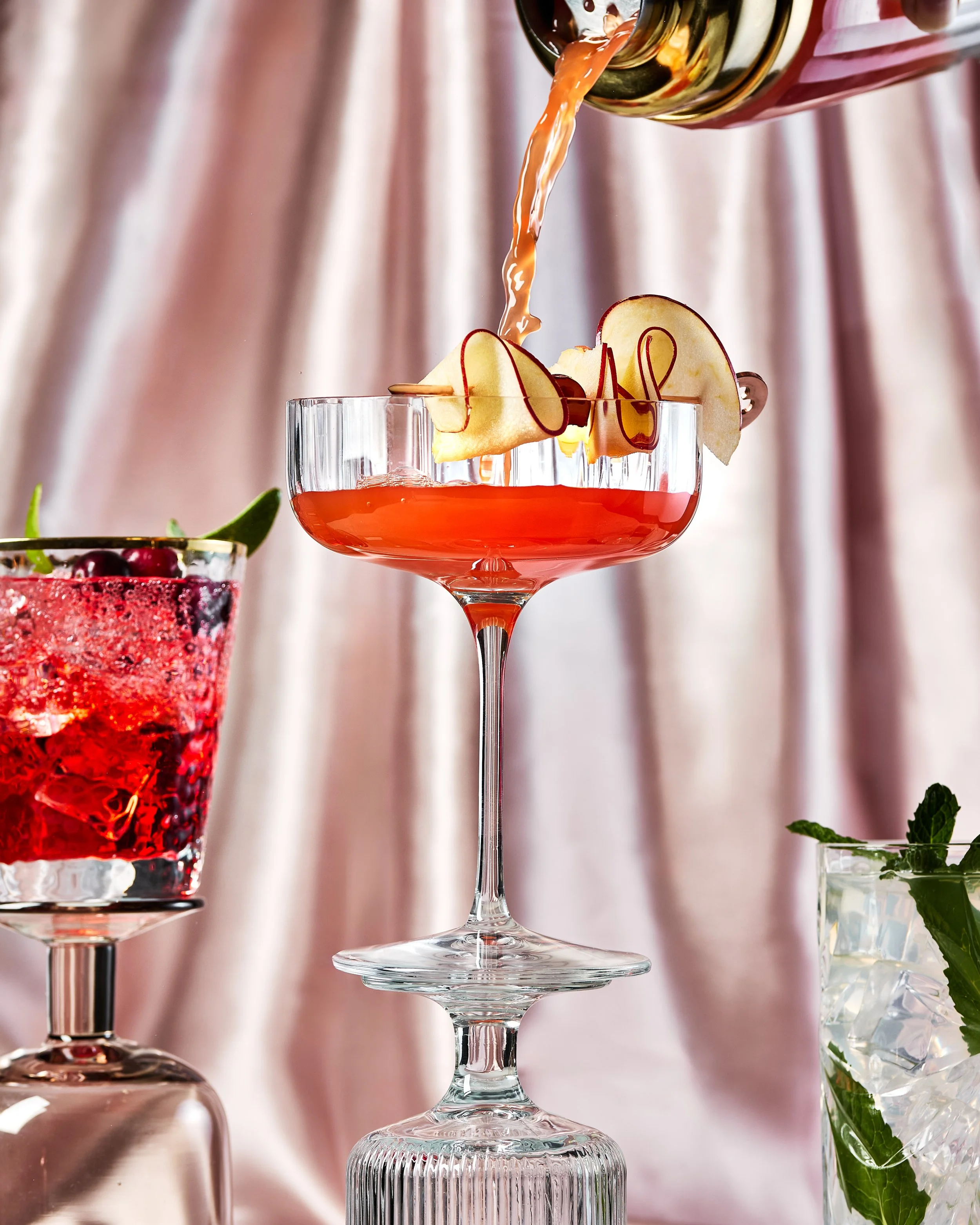 Holiday cocktail recipe shot in studio by Ashleigh Scott Creative with styling by Christina Frantzis