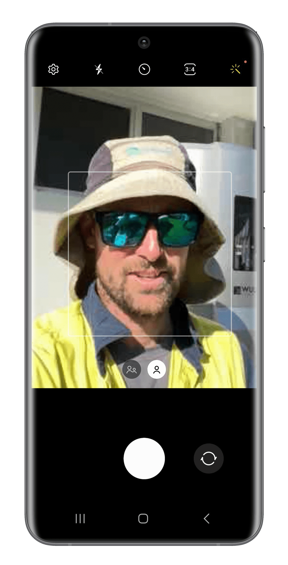 A selfie of the plumber who installed the hot water sytem.