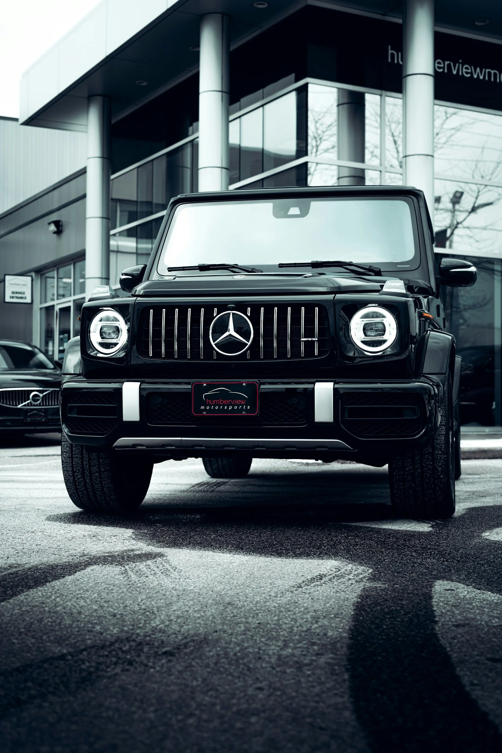 Clear bra paint protection film applied to front bumper and hood for chip and scratch protection.