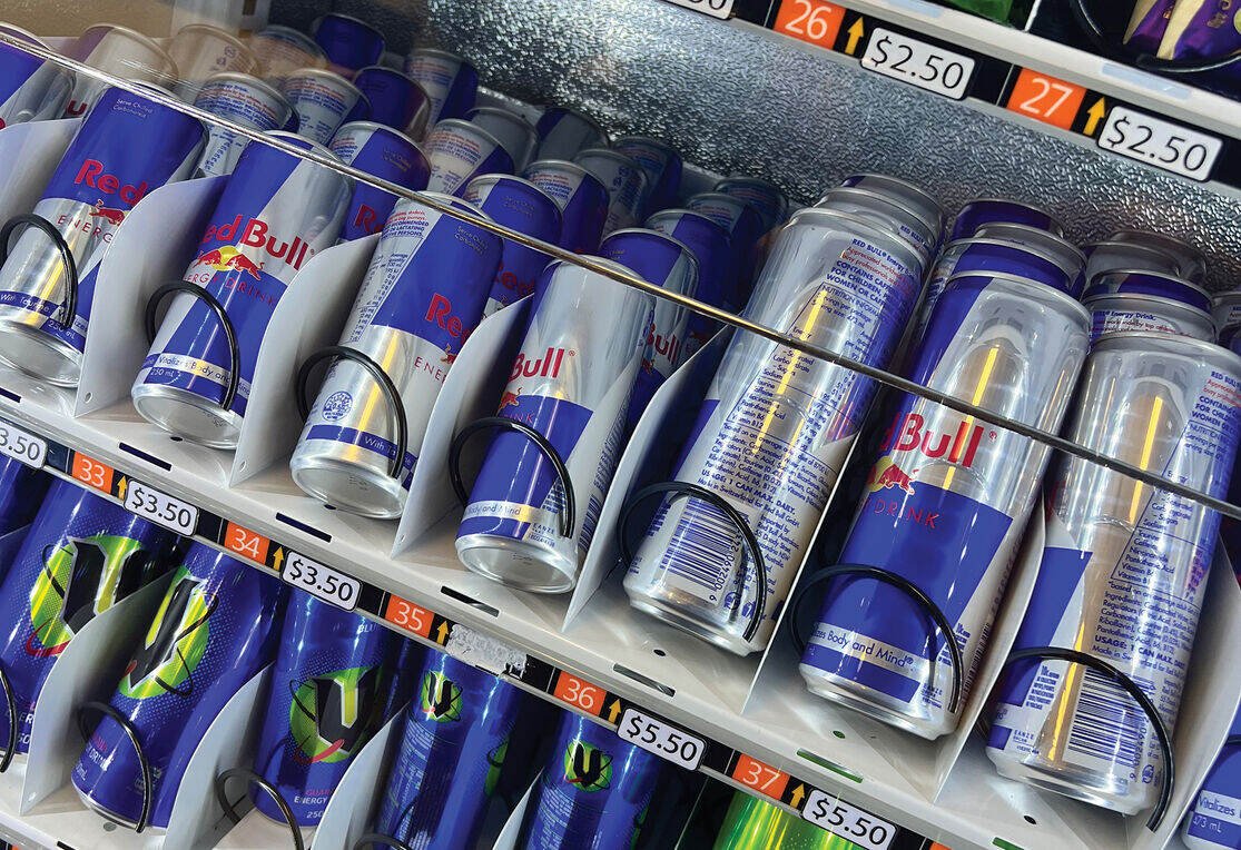 image of cans displayed in a VMT machine