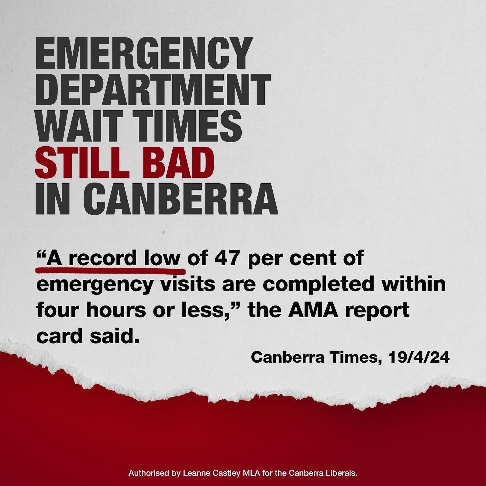 Labor and the Greens have overseen a spectacular failure in our health system over their two decades in government.

Our nurses and doctors deserve respect and support, not a government that has fostered a toxic and blame culture.

In October, you ca