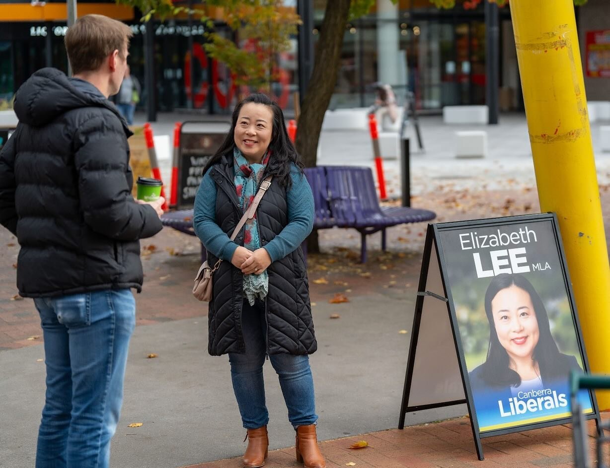 A cold but friendly morning at Dickson shops today. Many locals looking to voting Liberal this October - some for the very first time!