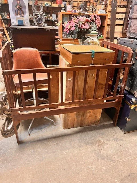 Vintage wood baby crib