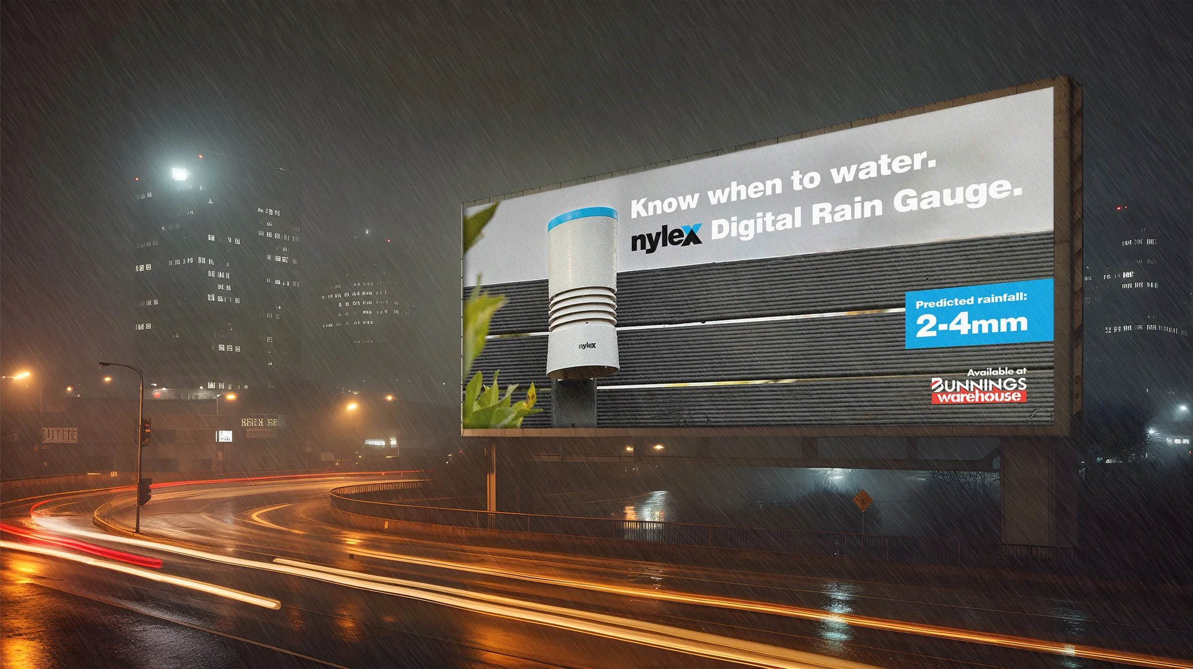 Nylex Rain Digital Gauge: Displayed in areas with predicted rainfall 