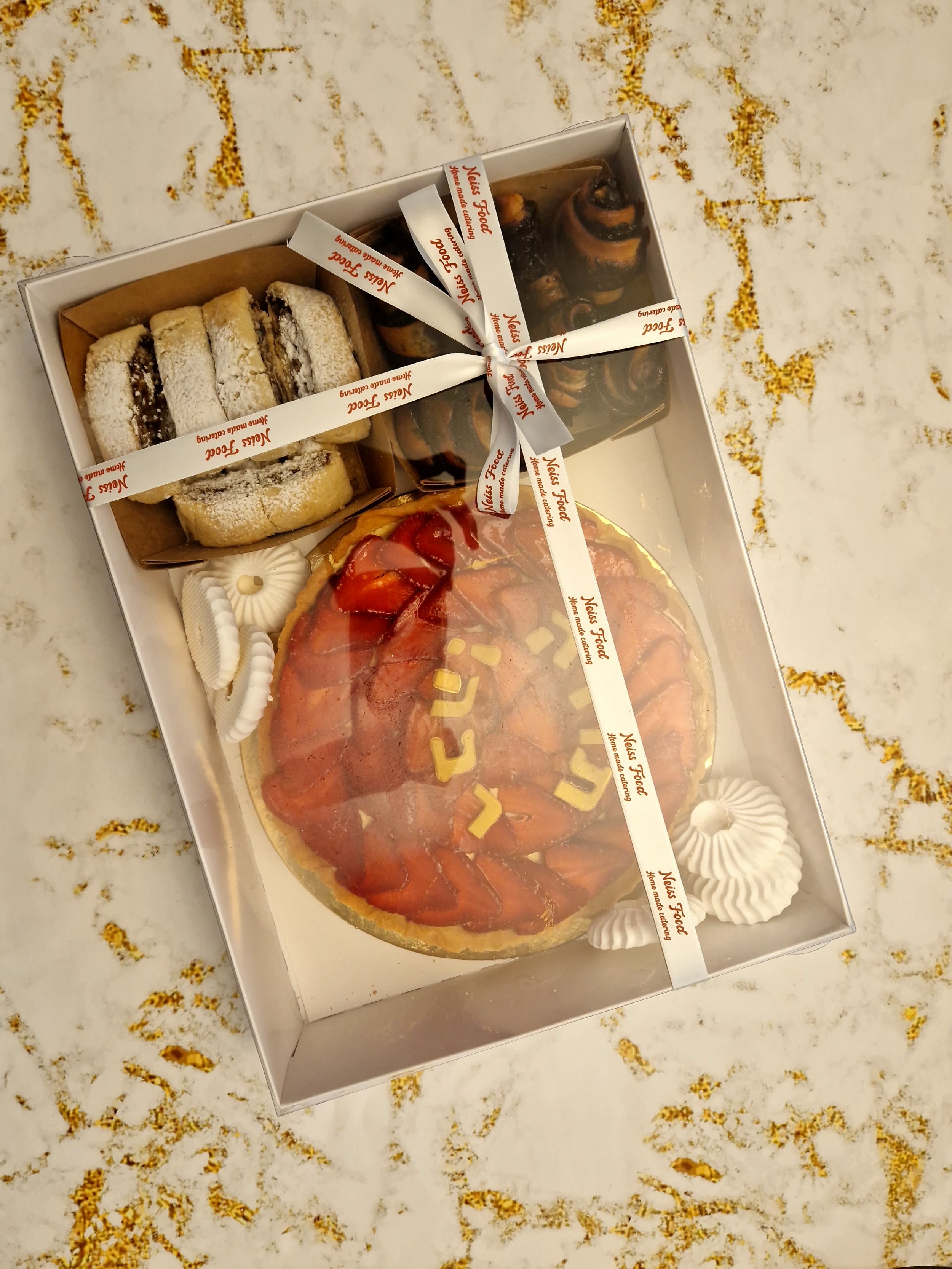 Seasonal fruit tart with 2 types of cookies to choose from.jpg