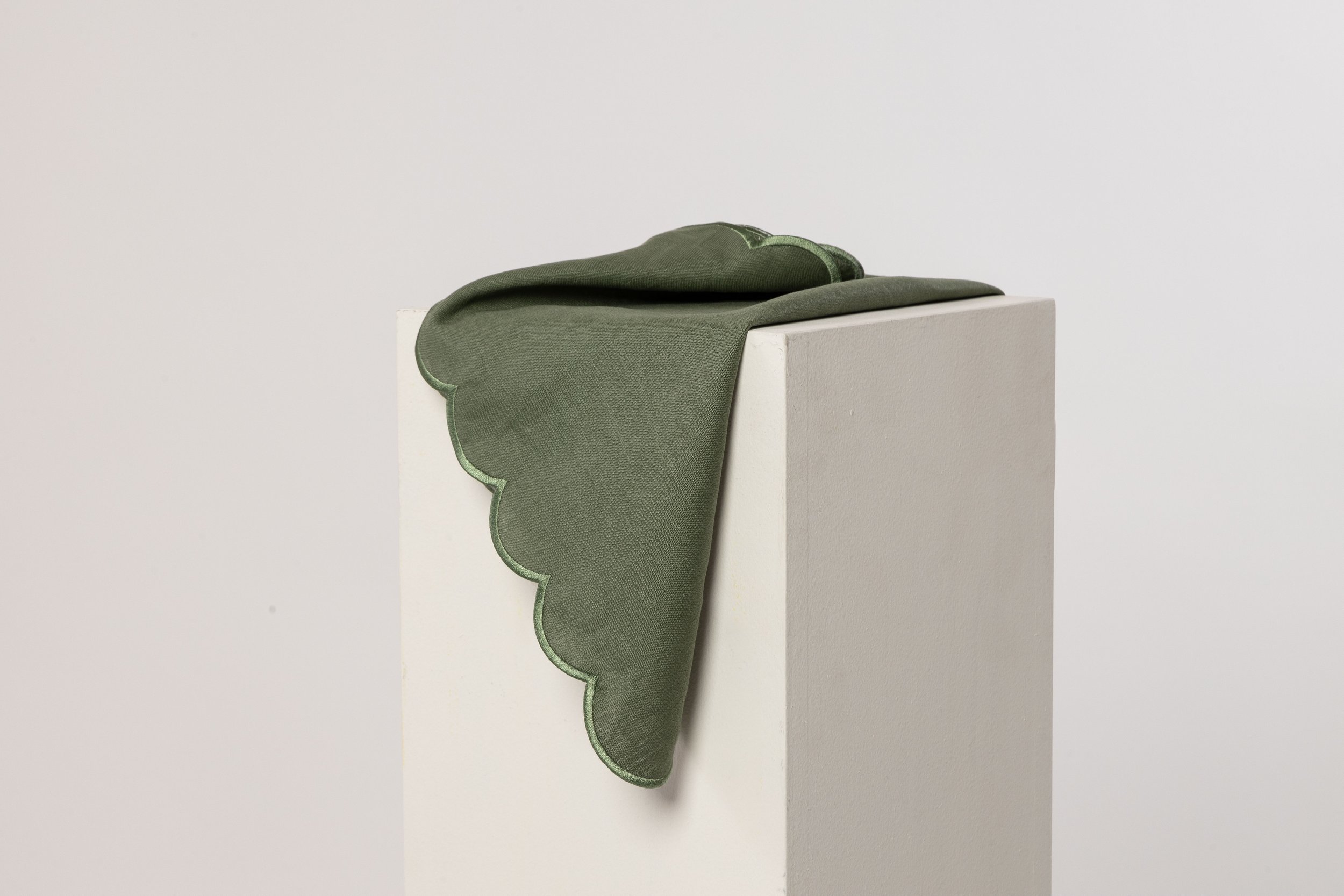 Scallop Linen Napkin - Olive Twist ( Set of 4 ) PREORDER