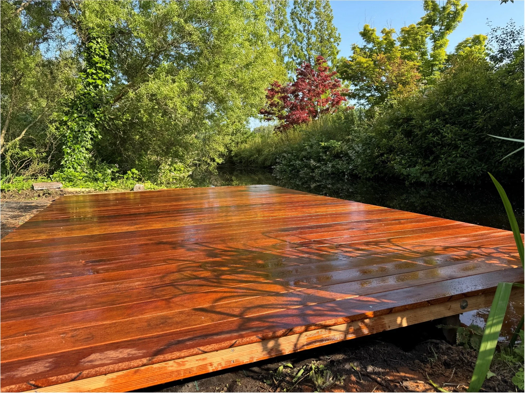 Vlonder aanleg water sloot hardhout 