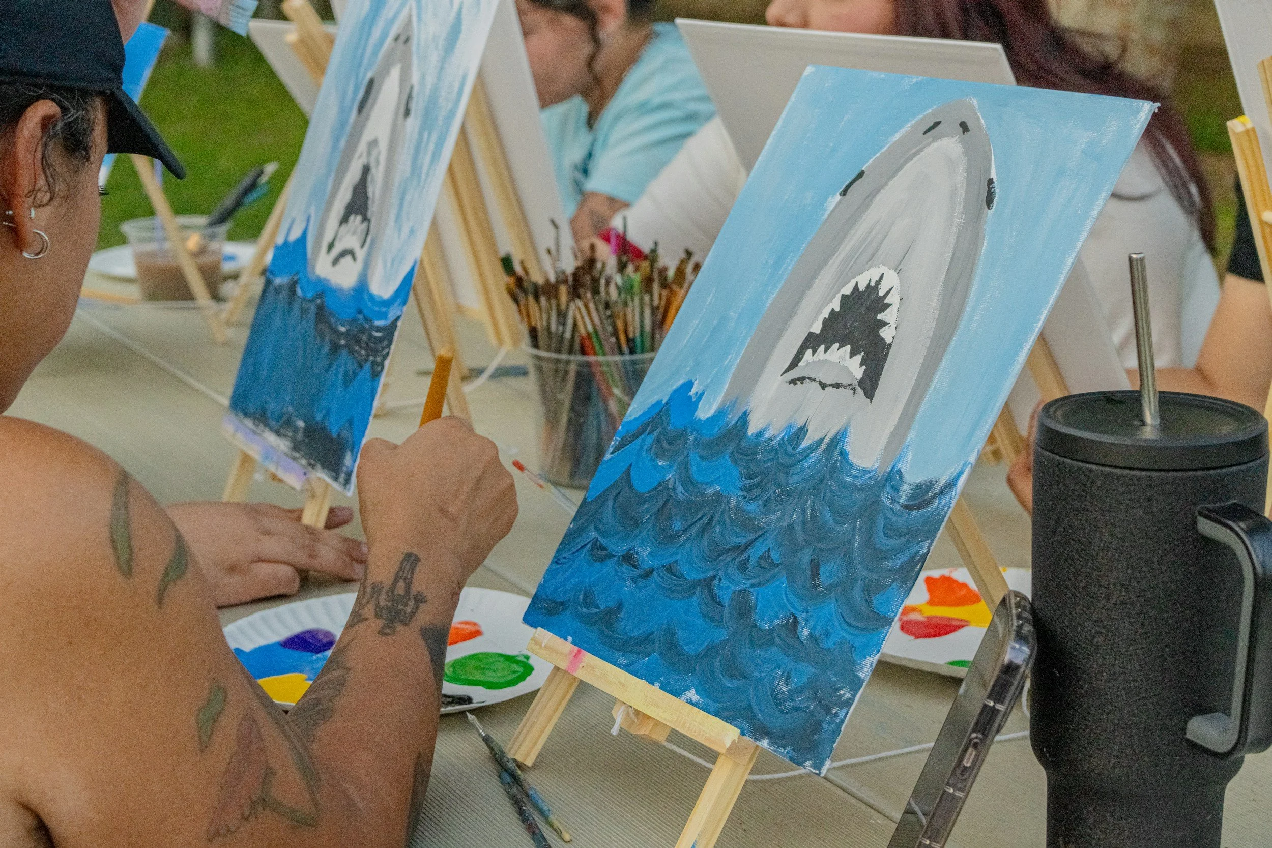 paint and sip hen party workshop