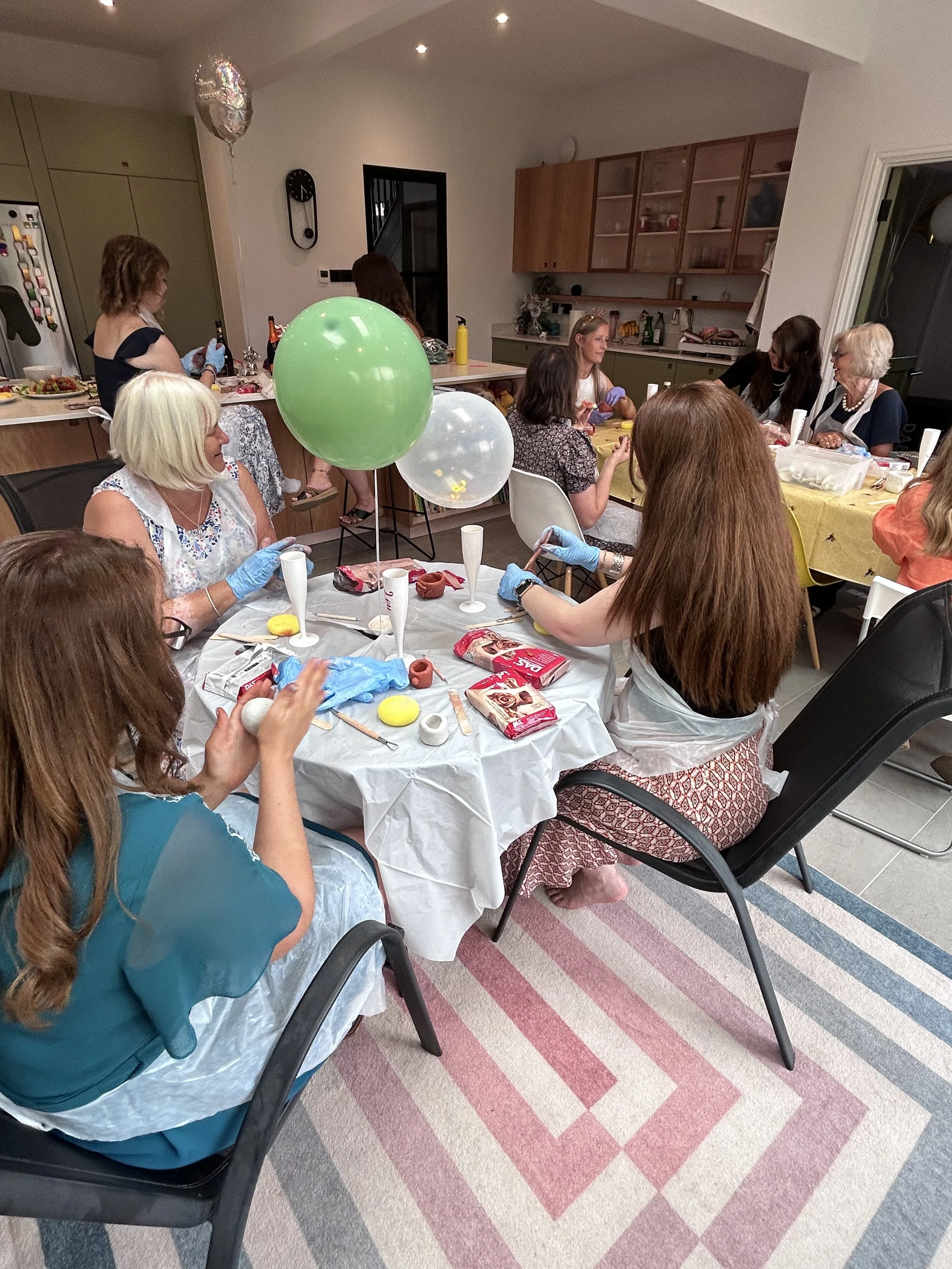 clay boob pot making hen party