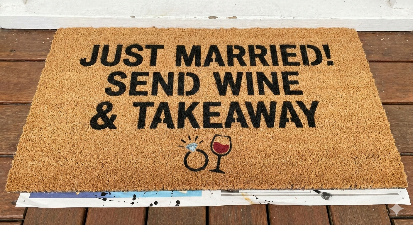 Painted doormat hen party activity