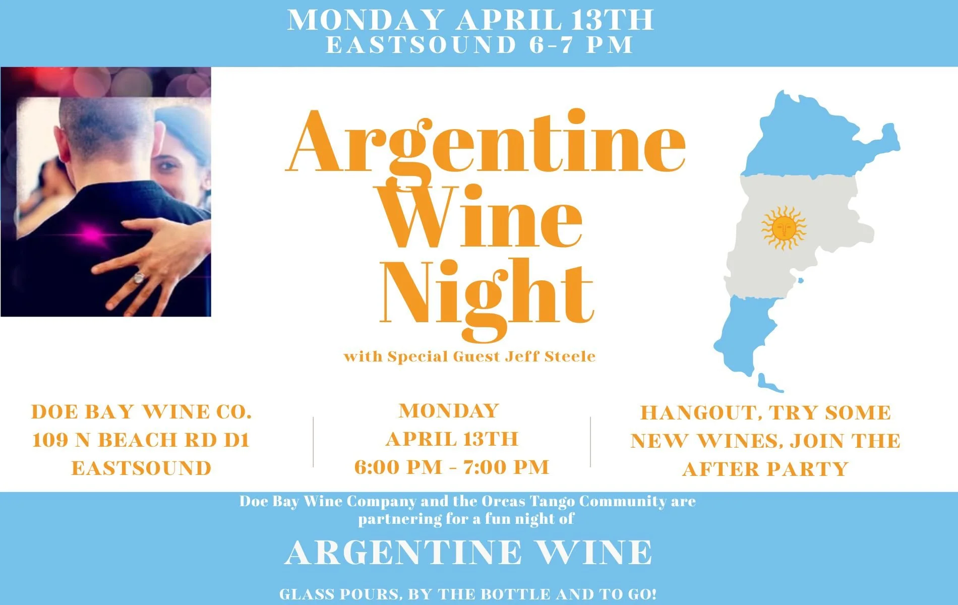 Argentine Wine Night Monday April 13th 6-7pm