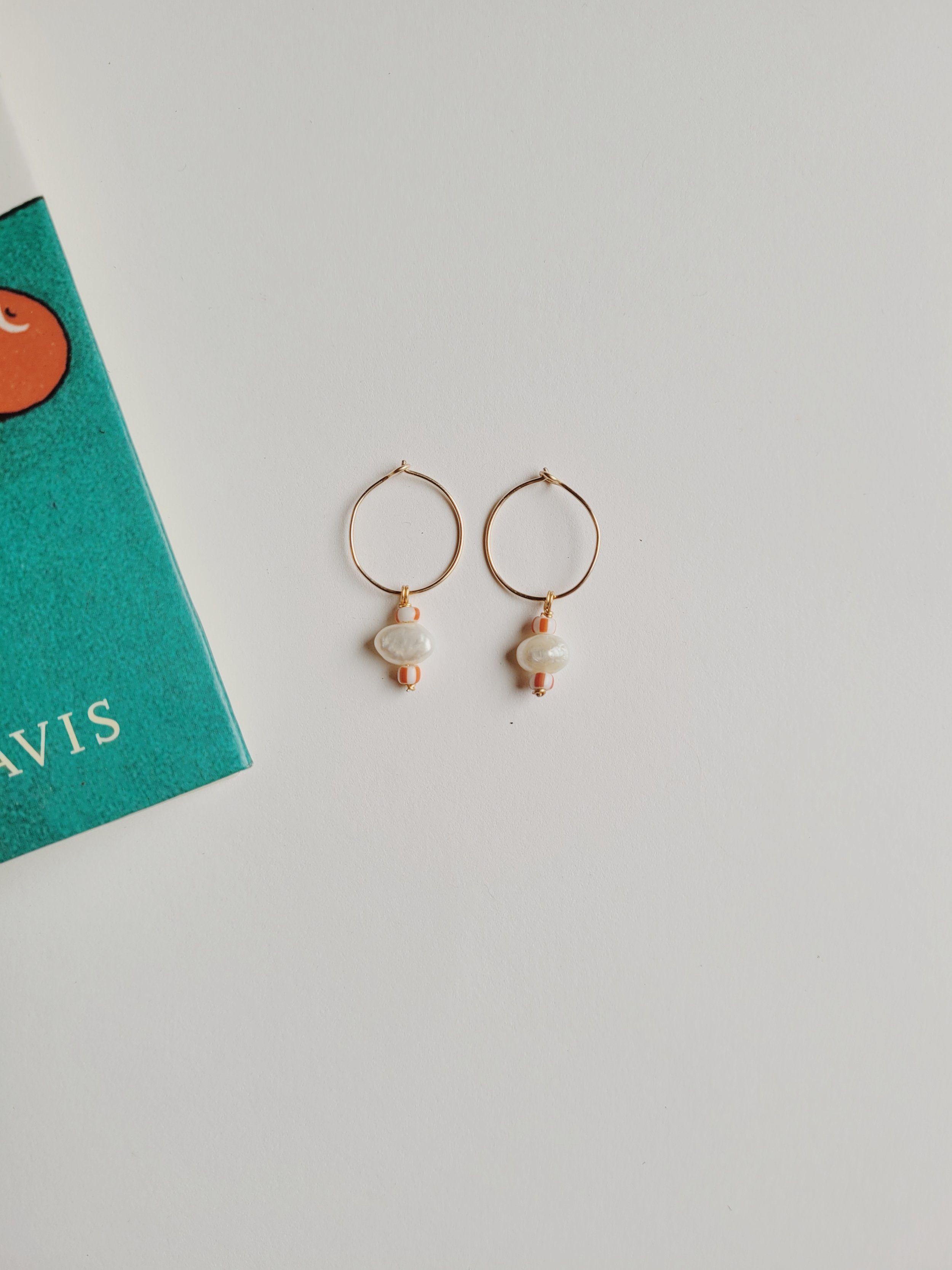 Funky Bead and Pearl Hoops