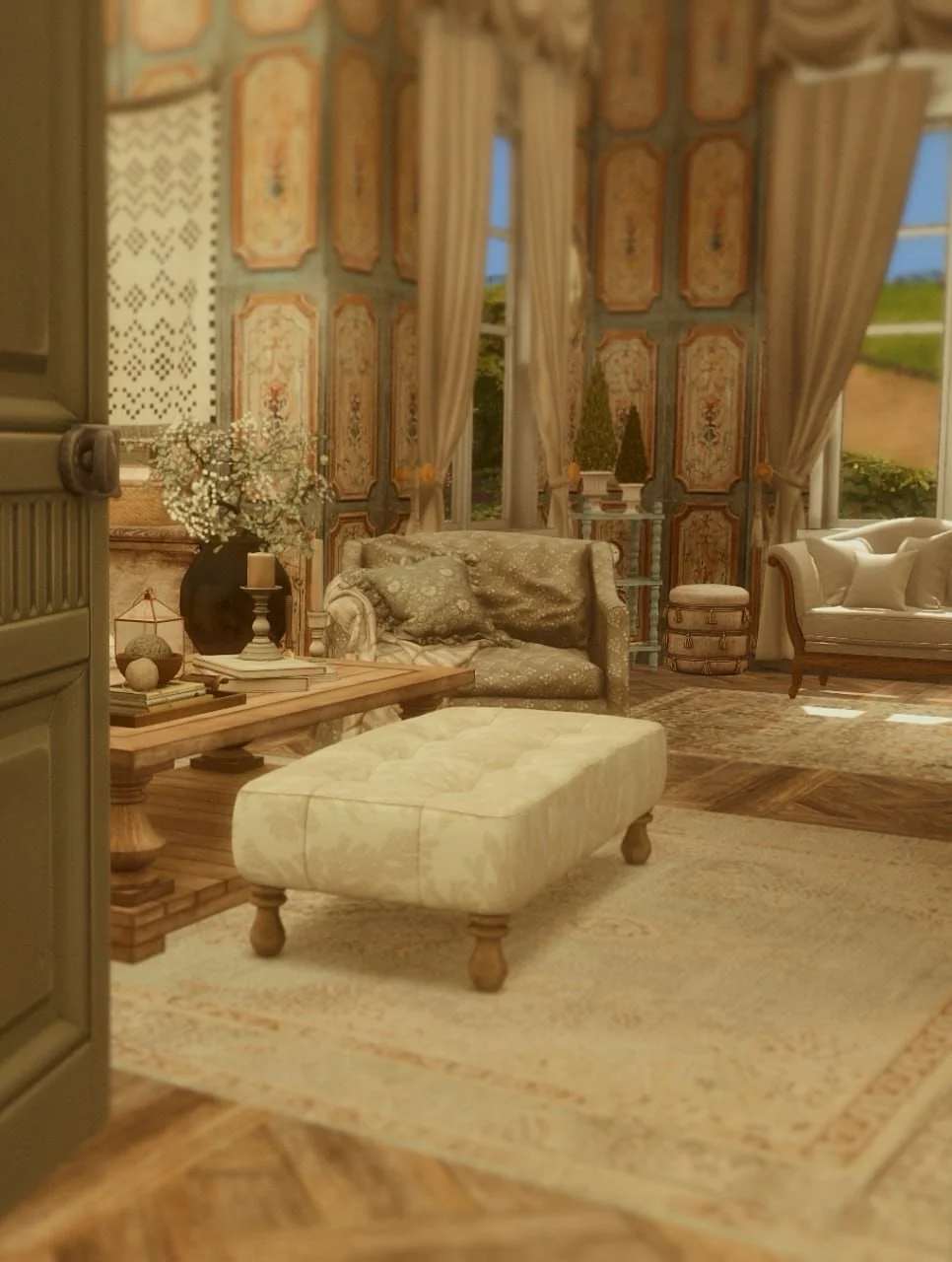 Curl up in the glow of a fireplace, let sunlight dance across the walls, and feel the ch&acirc;teau&rsquo;s cozy embrace. 🔥🌞 

Built in collab with Baumgarten and available now on Patreon &amp; my website.

#TheSims4 #Sims4Build #Sims4House #Sims4C