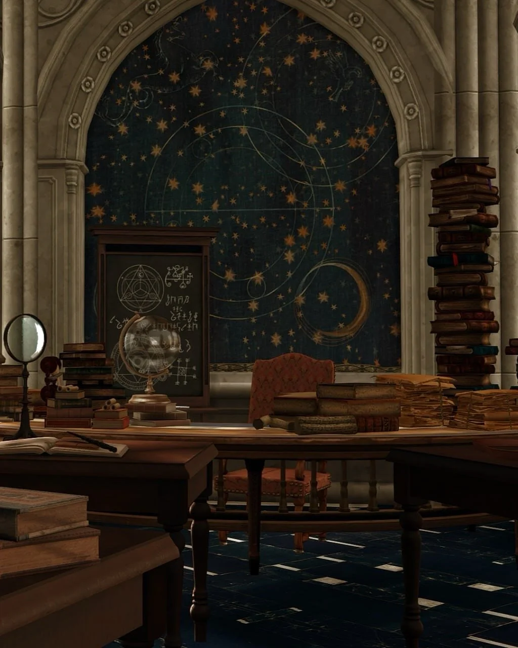 Every classroom tells a story: desks filled with curious notes, chalk dust in the air, sunlight streaming through tall windows. Each room is alive with whispers of spells, laughter, and the thrill of discovery. 🪄📖

#sims4 #sims4cc #sims4build #simb
