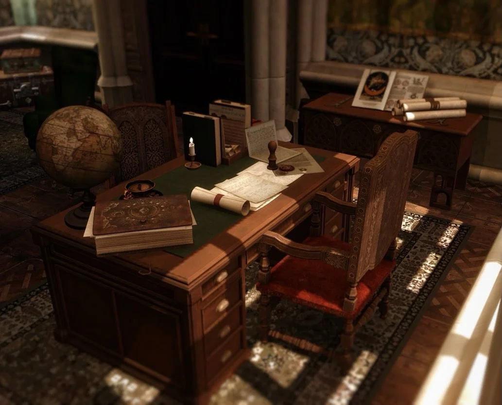 Ashmoore&rsquo;s teachers&rsquo; room is a quiet retreat filled with books, desks, and steaming cups of tea. A cozy spot where lessons are planned, papers marked, and professors share a moment of calm between classes. ✨☕

#sims4 #sims4cc #sims4build 