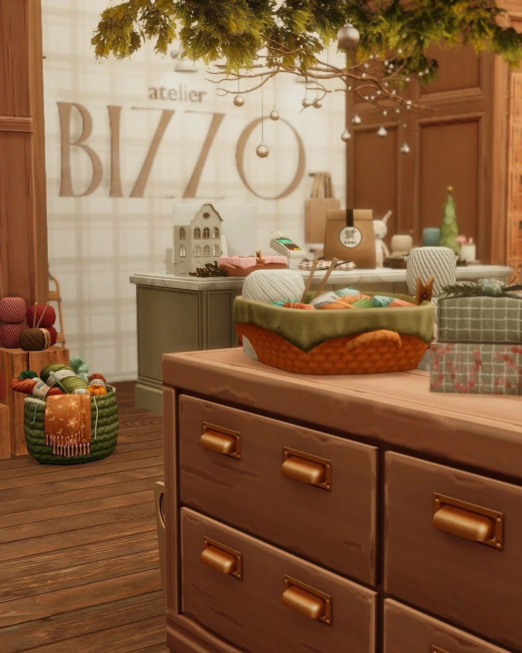 Old-world charm meets Scandinavian craft ✨
The knitwear shop in Nordlys Street is filled with rich woods, warm textures, and shelves stacked high with handmade treasures.
The lot is now available on my patreon or on my website katesimblr.com. ❄

#sim
