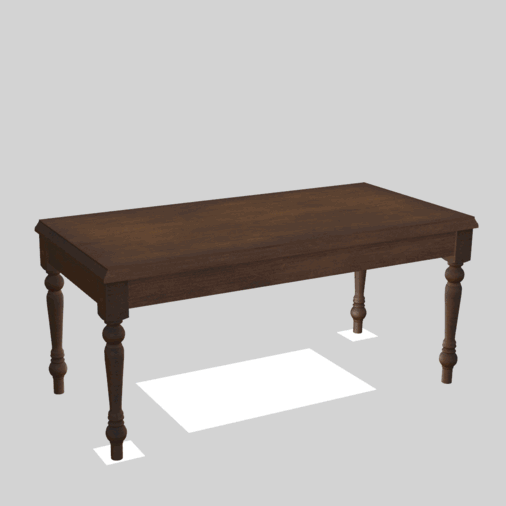 Animated GIF of a wooden table, rotating to show various angles.