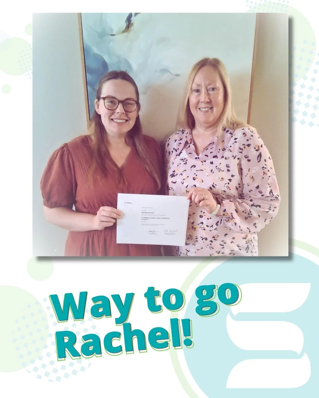 Shoutout to Rachel Hunter for earning her Certified Credit Union Facilitator (CCUF) designation!
 
As our internal training manager, Rachel leads the learning experiences that keep our team growing every day. Earning this designation required live co