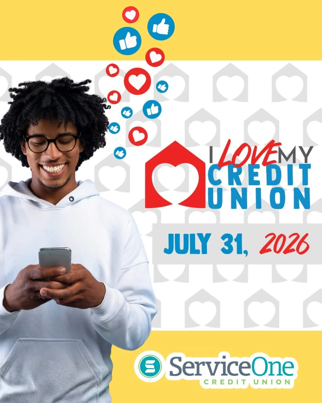 💙 Today we're celebrating I Love My Credit Union Day! 💙

At Service One Credit Union, we're proud to be more than just a place to manage your money. We're your neighbors, your financial partner, and a part of the communities we serve.

Thank you to