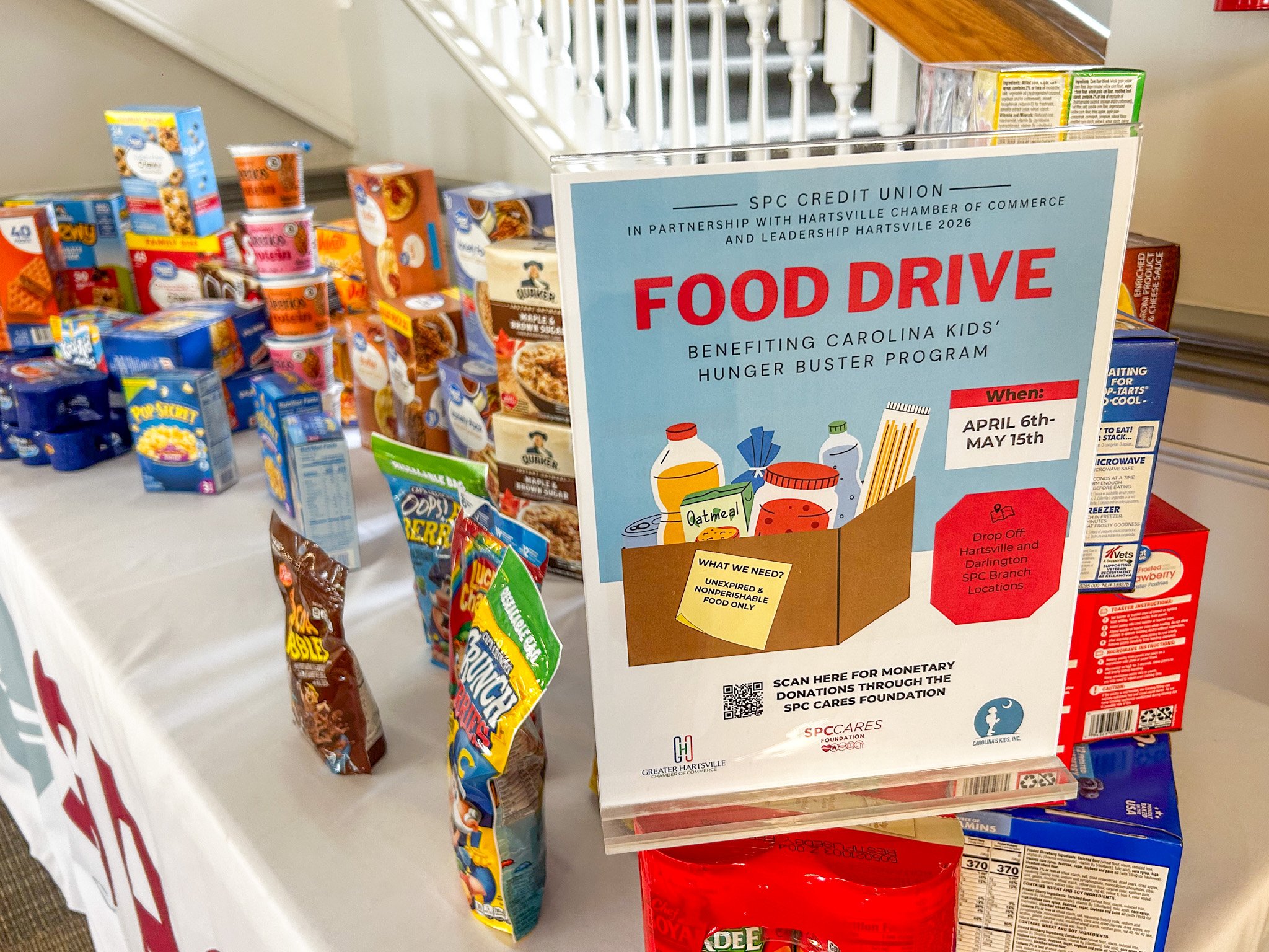 Last call for donations! 📢💙 We&rsquo;re still collecting food through Friday, May 15th to support Carolina's Kids Hunger Buster Program!

Ways to give:
1️⃣ Drop off non-perishables at our Main or Darlington branches.
2️⃣ Give online! https://spc-ca
