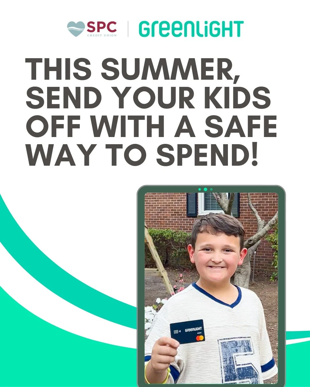 Summer freedom for them. Peace of mind for you. ☀️🎒

From camp snacks to movie tickets, give your kids a safer way to spend this summer. With Greenlight, they learn to save and budget while you stay in control&mdash;and it's FREE* for SPC families!
