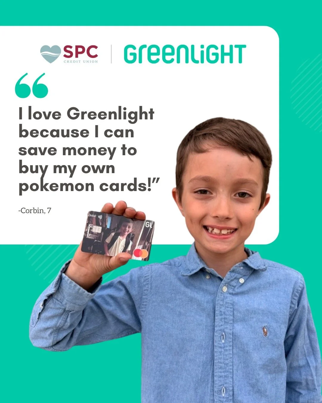 Tired of the endless "Can you buy me this?" cycle? 🛍️❌ Let's trade it for a fun lesson in financial independence with a custom Greenlight card! 

Just look at Corbin&mdash;he's using his card to save up his own hard-earned money for the th