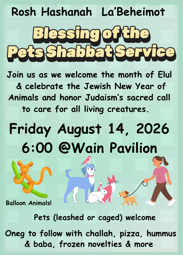 Blessings of the Pets Shabbat Service