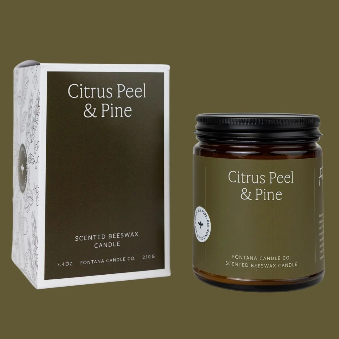 Citrus Peel & Pine Beeswax & Essential Oil Jar Candle