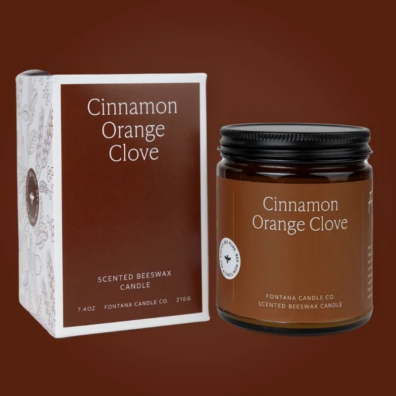 Cinnamon Orange Clove Beeswax & Essential Oil Jar Candle