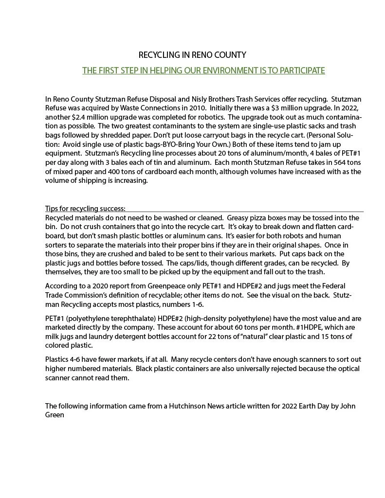 Recycling Guide for Reno County — HutchEarth Matters