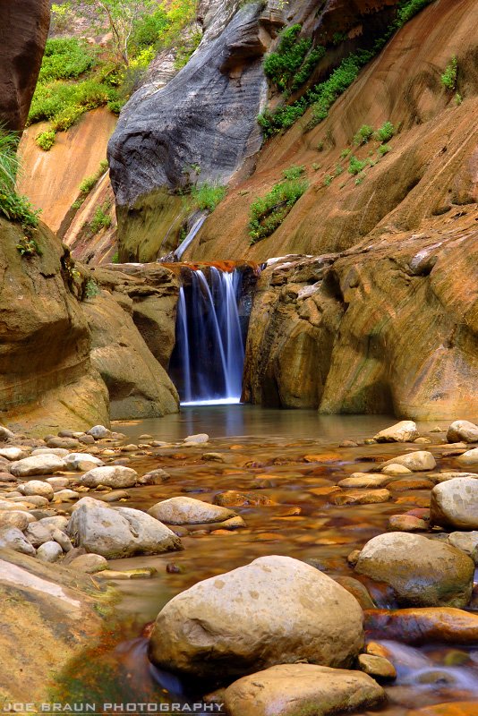 Waterfall in Orderville Canyon, a tributary of the Zion Narrows. (Copy)