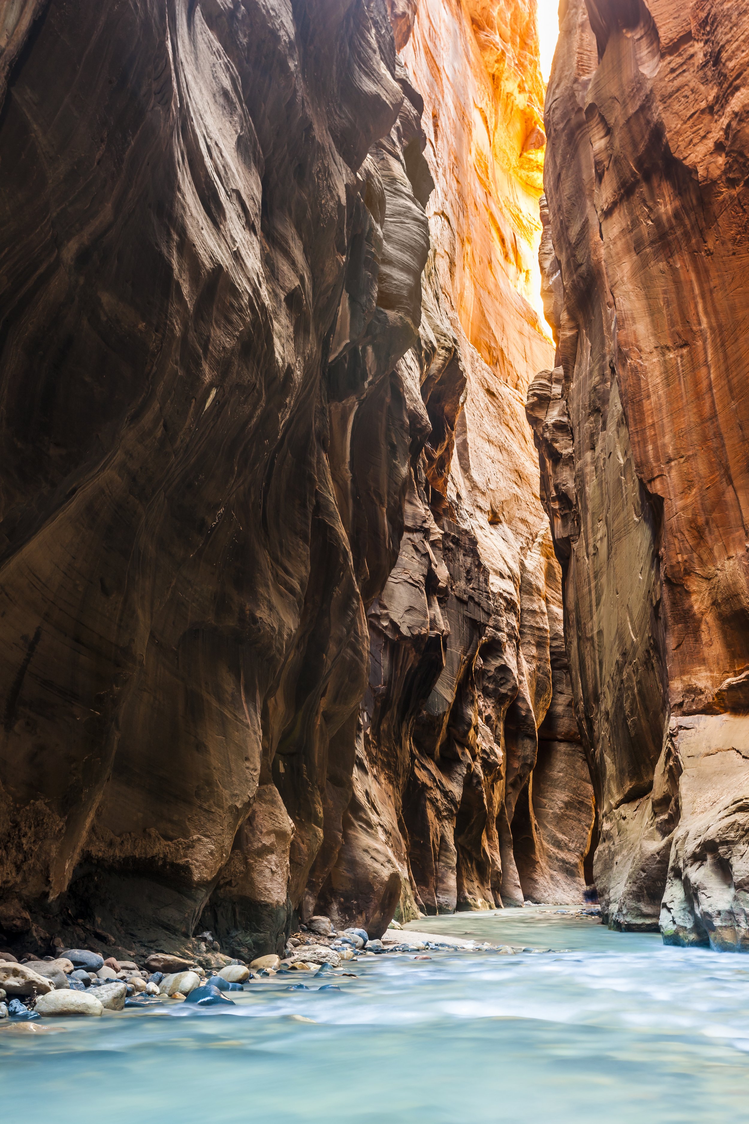 Tall, narrow walls define the Zion Narrows hike. (Copy)