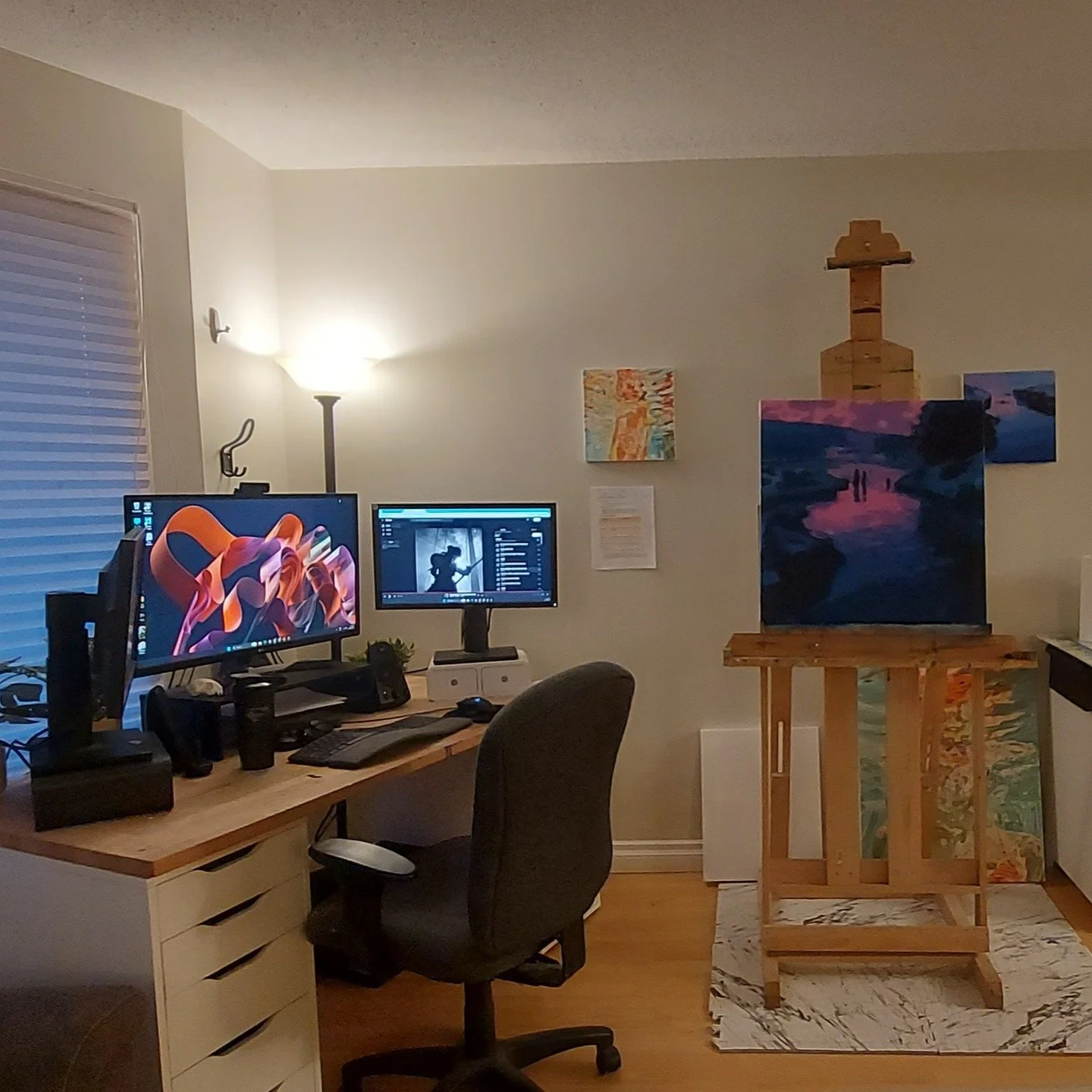 Look though the pics! The first is my temporary art studio. My space has moved upstairs. The rest of the pics are of what my space looks like at the moment.

Ripped out the bottom cabinets too. It's a lot to work through.

How long do you think it's 