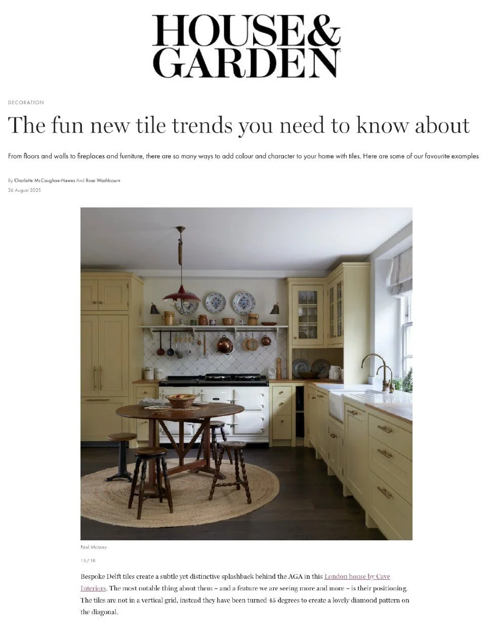 House & Garden - Fun Tile Trends - August 2025