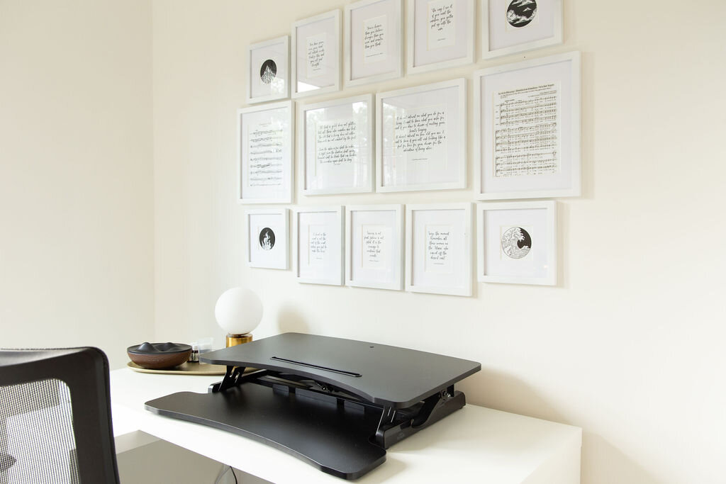 Adjustable standing desk.