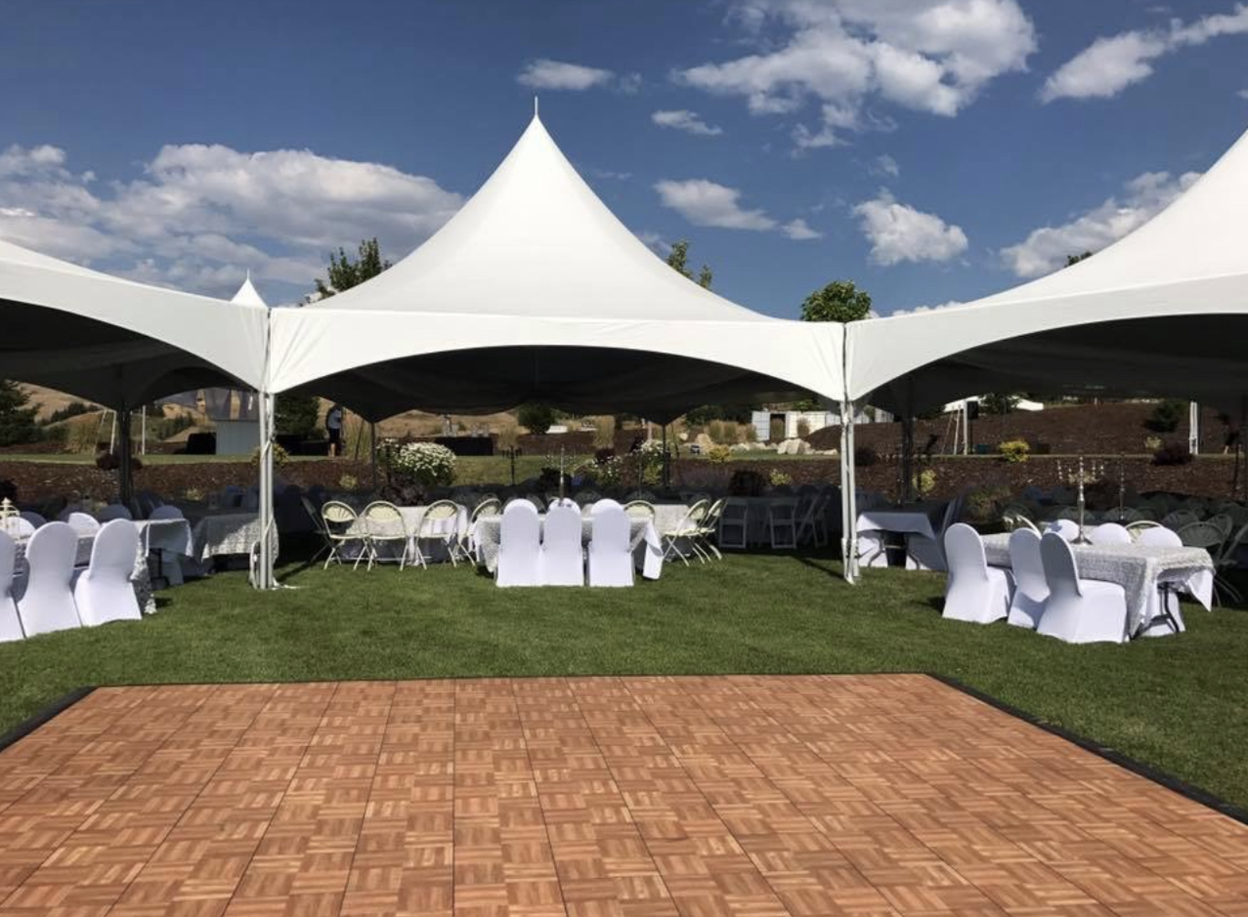 Wooden dance floor for wedding rentals in Kelowna, Okanagan