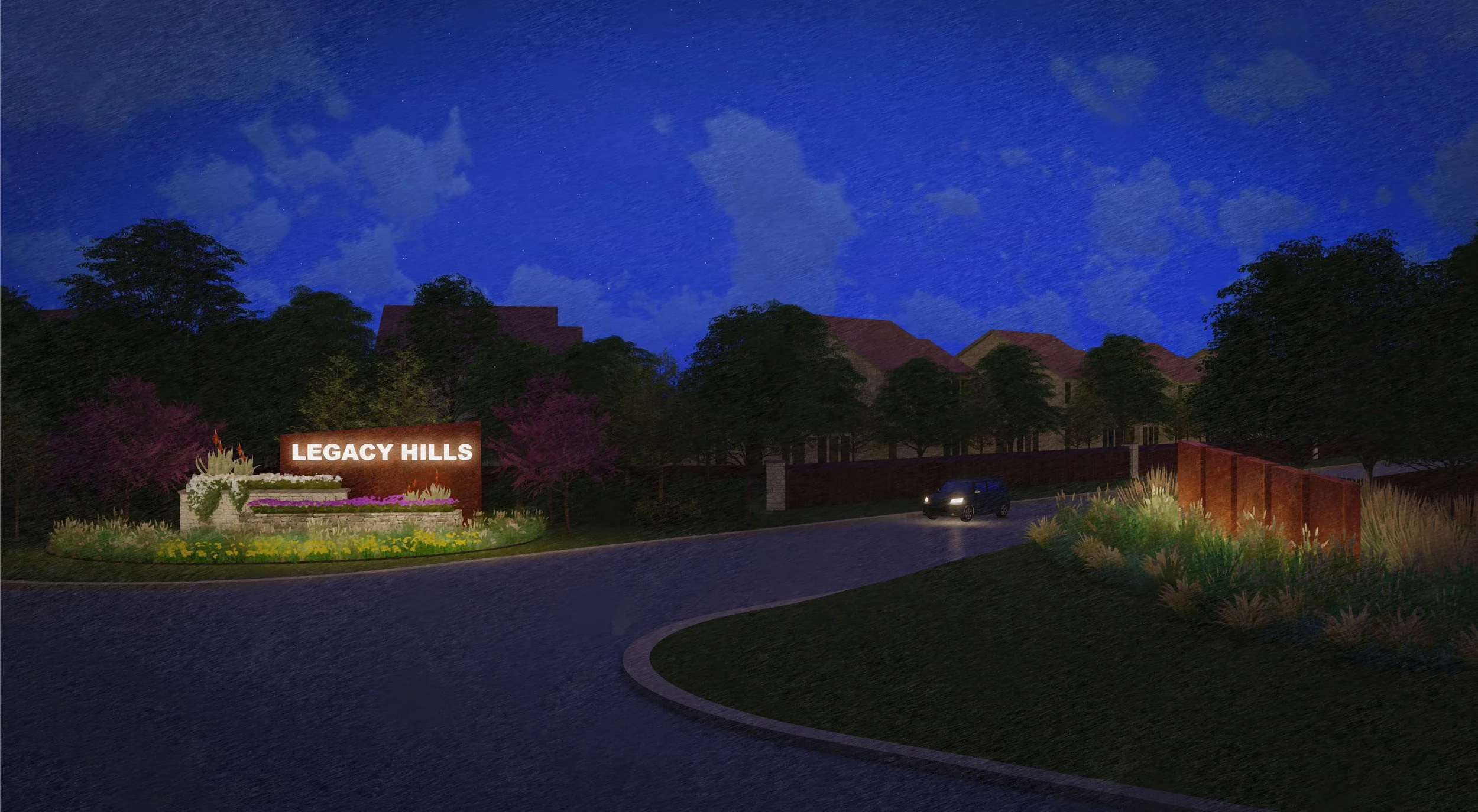 Legacy Hills Main Entry - Night.jpg