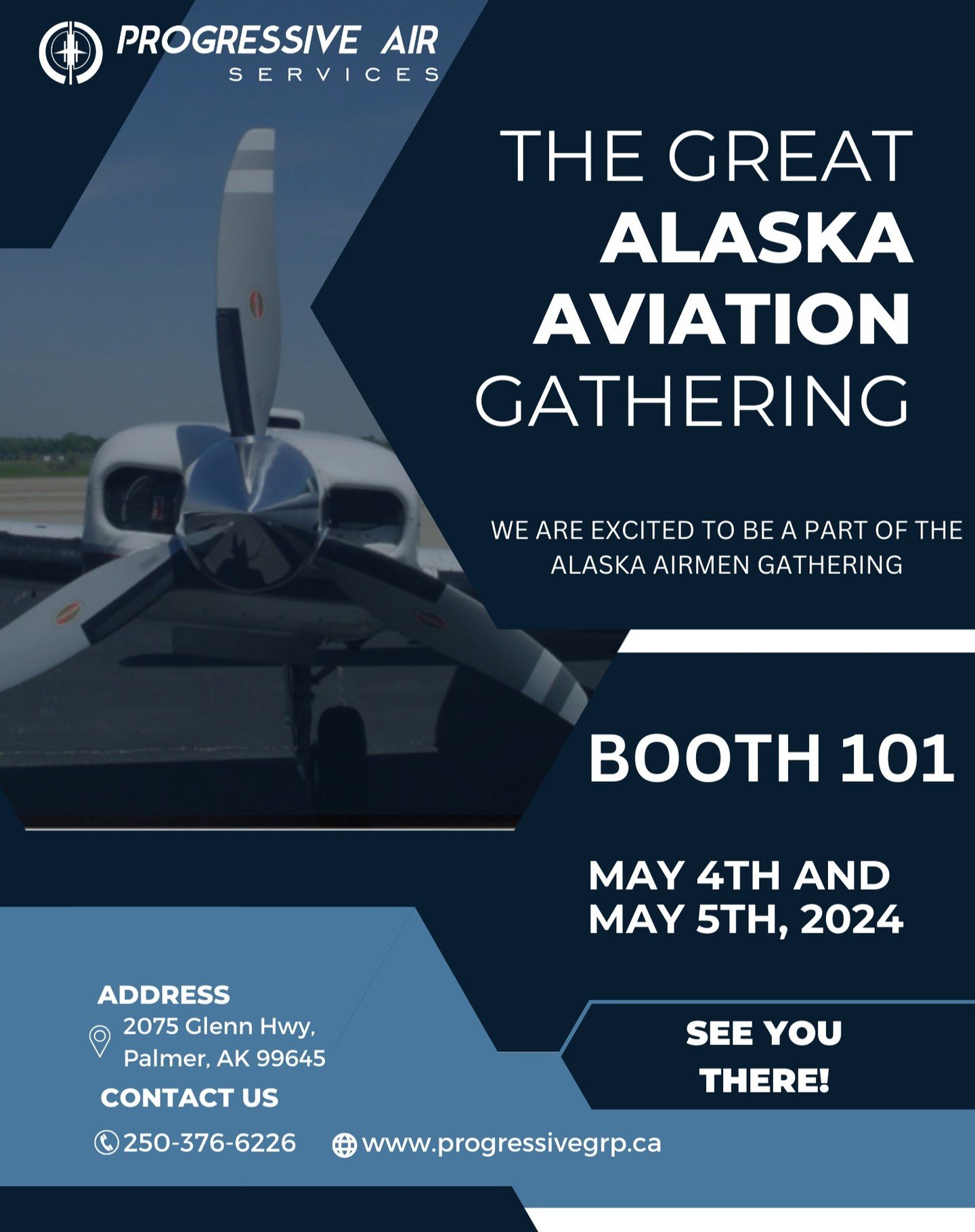 We are excited to be a part of the Alaska Airmen Gathering at the Palmer Municipal Airport on May 4th and 5th. 💯 🔥 
Come and see us at BOOTH 101.
Hope to see you there!
