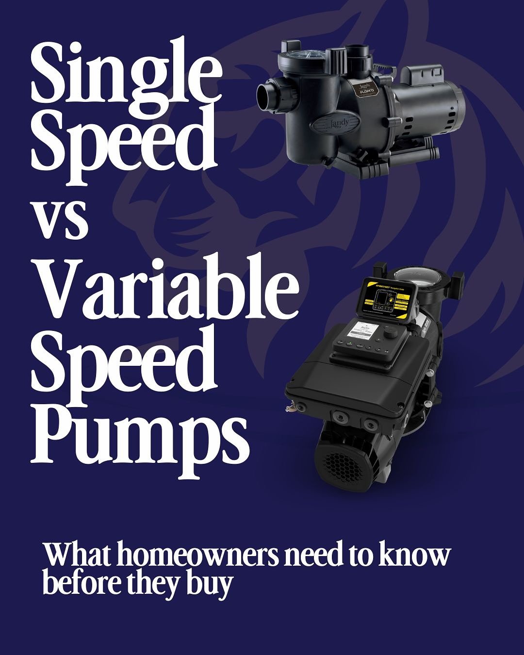 Not all pool pumps are created equal⚡️💦 

If your pool still runs on a single speed pump, it&rsquo;s basically sprinting 24/7 🏃&zwj;♂️💨 burning energy, making noise, and driving up your electric bill

A variable speed pump automatically adjusts ho