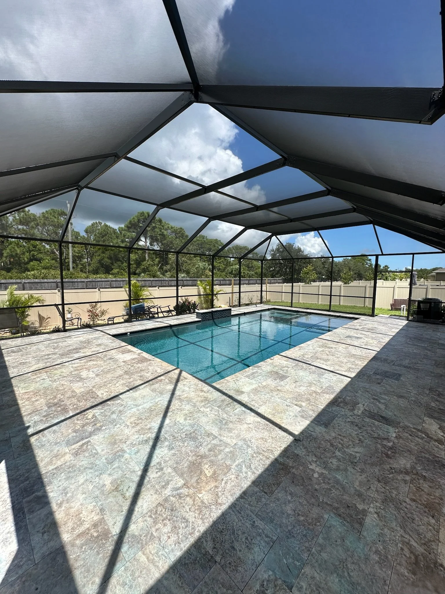 Professional paver sealing and travertine sealing services in Melbourne, Palm Bay, West Melbourne, Melbourne Beach, Indialantic, Satellite Beach, Indian Harbour Beach, Cocoa Beach, Rockledge, Sebastian, and Vero Beach by Press Seal, protecting brick 