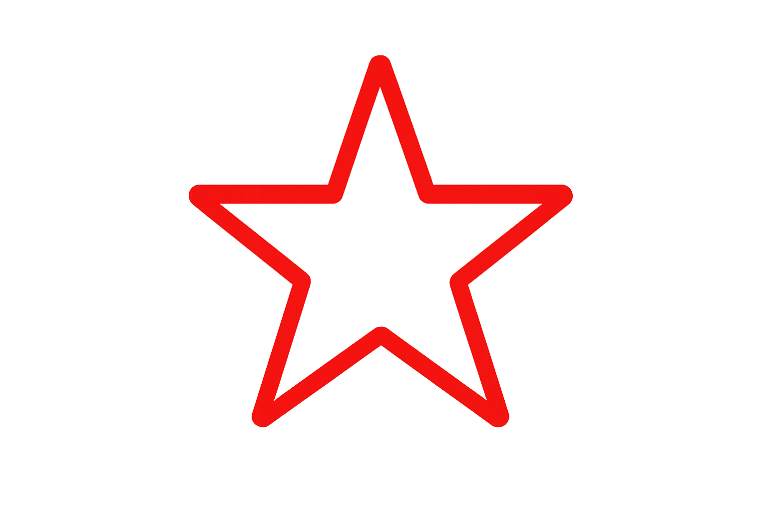 A red illuminated star outline on a black background.