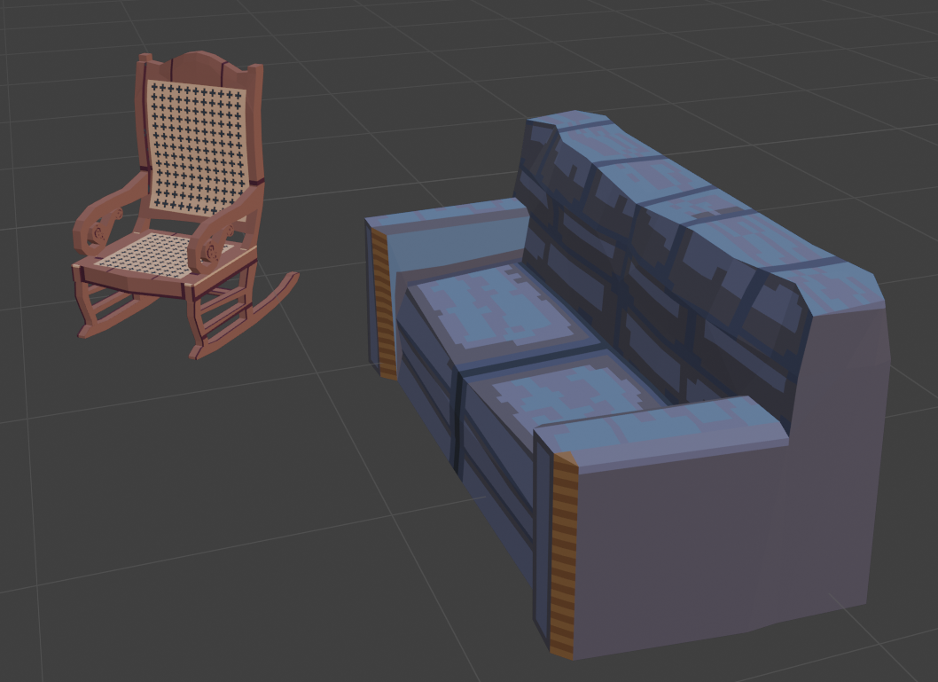 Furniture for an old-fashioned family room.