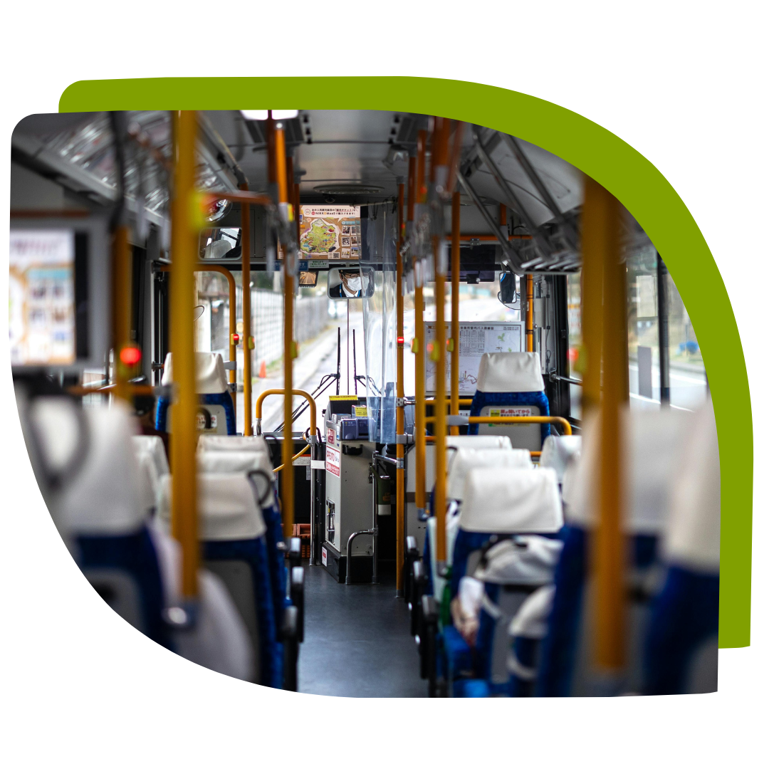 inside of a bus
