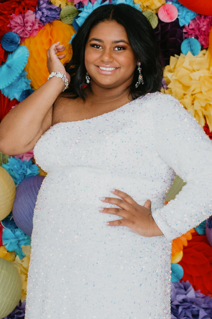 Stone party dress-White-Sizes 20,24, & 26  Bridal Chateau