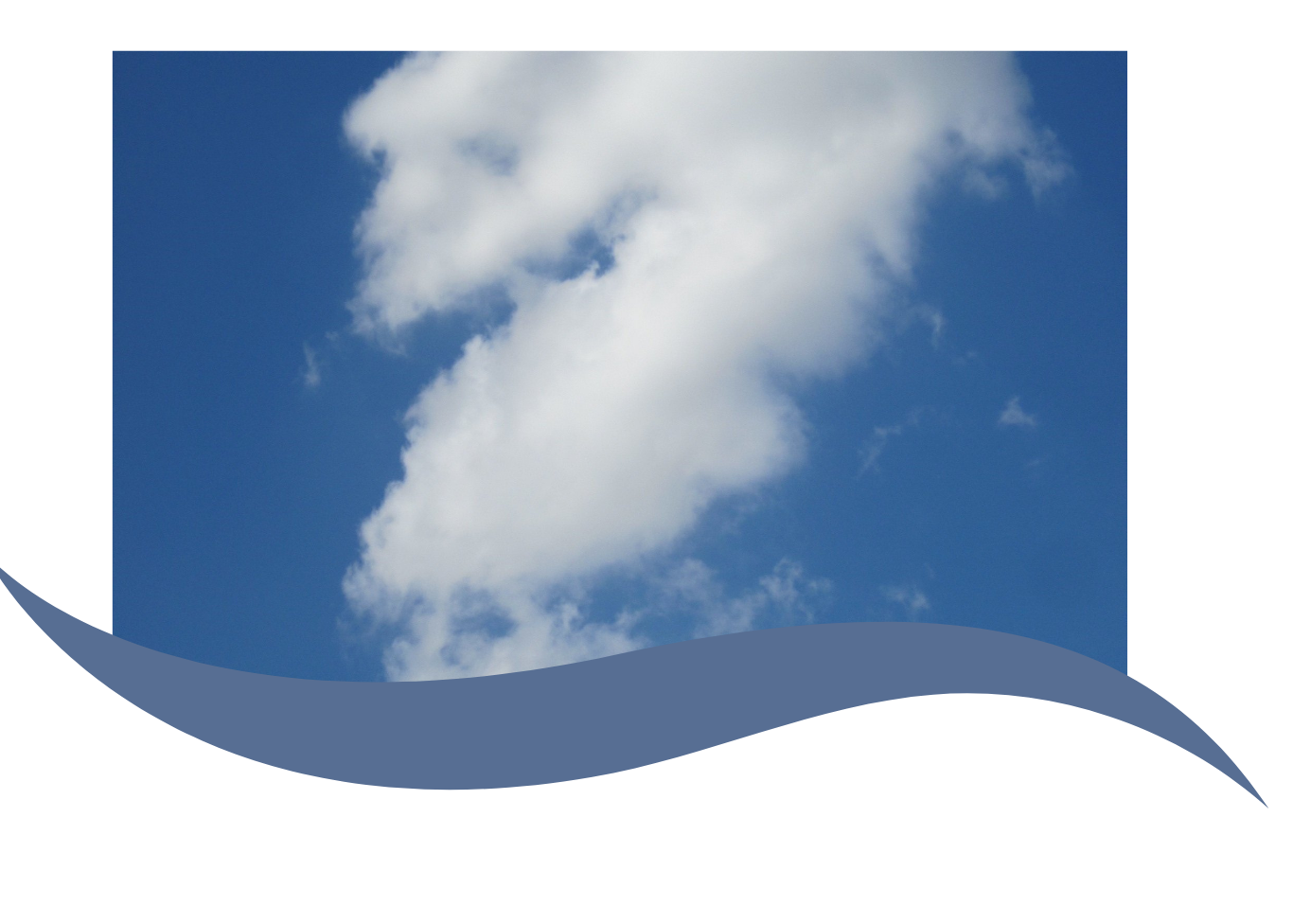 White clouds in a blue sky.