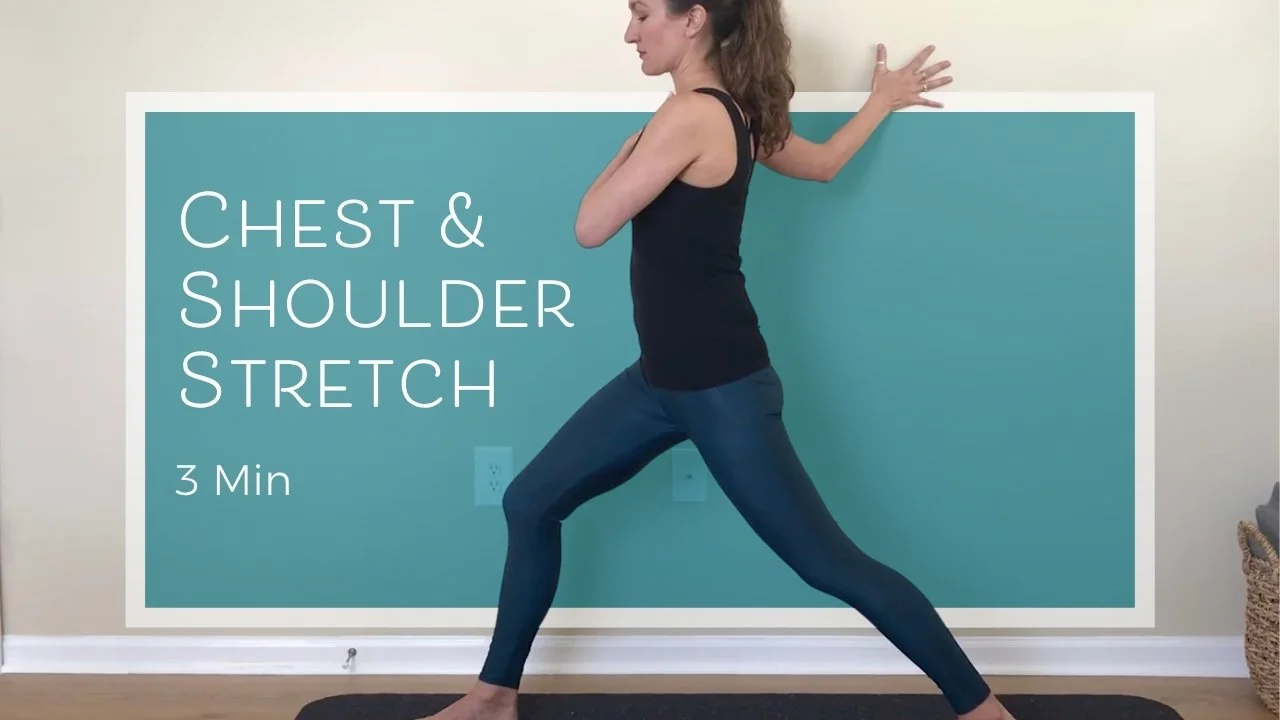 3 minute standing chest and shoulder stretch with Lisa Harvey
