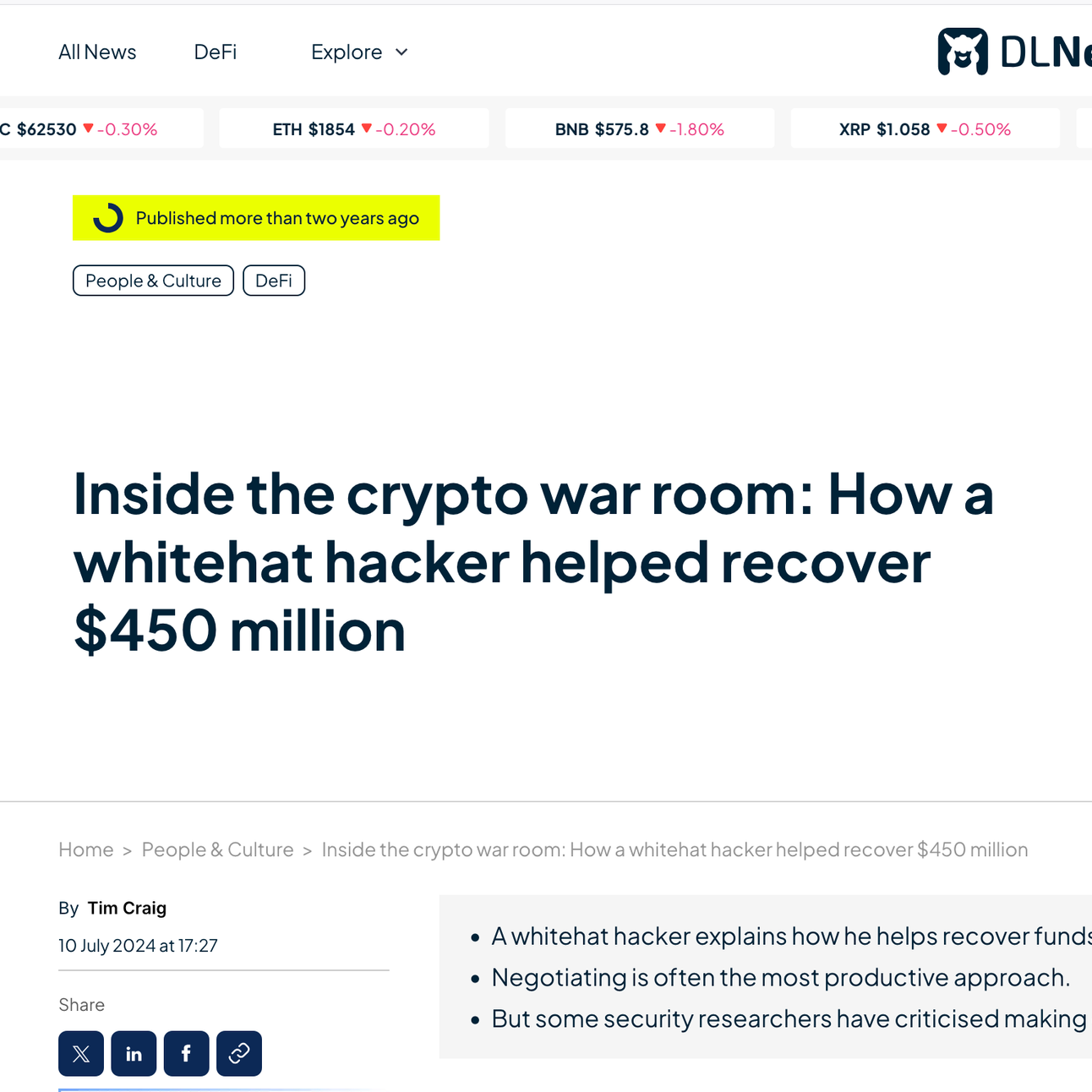Inside the crypto war room: How a whitehat hacker helped recover $450 million
