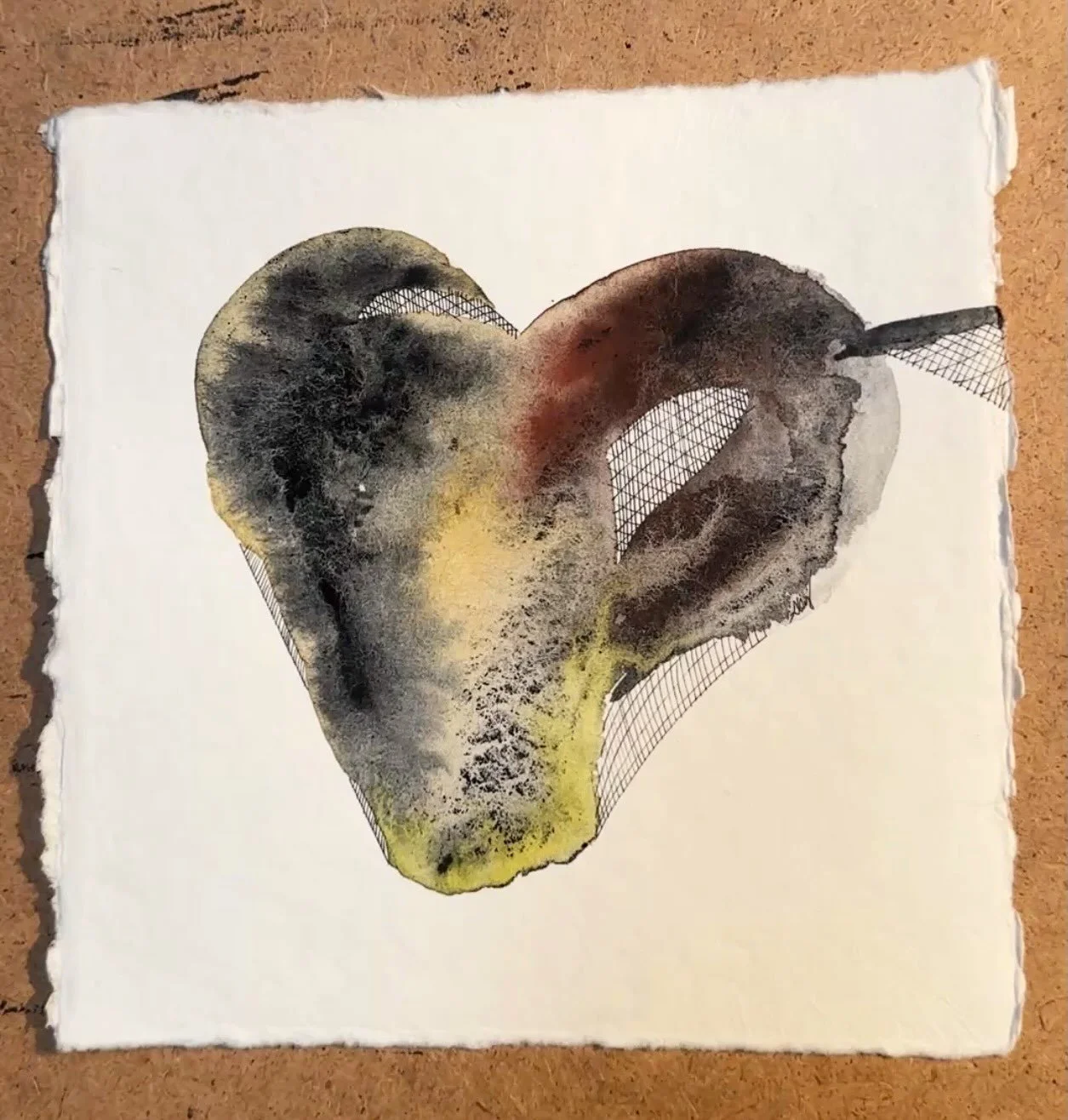 A heart with an off ramp and a sailboat. 
They obviously go together. 

Slide in these DMs for &ldquo;Escape Hatch&rdquo; and &ldquo;Annapolis&rdquo; 
8&rdquo; x 8&rdquo; watercolor and ink on Khadi paper 

#skyloraineart #watercolorandink #828isgrea