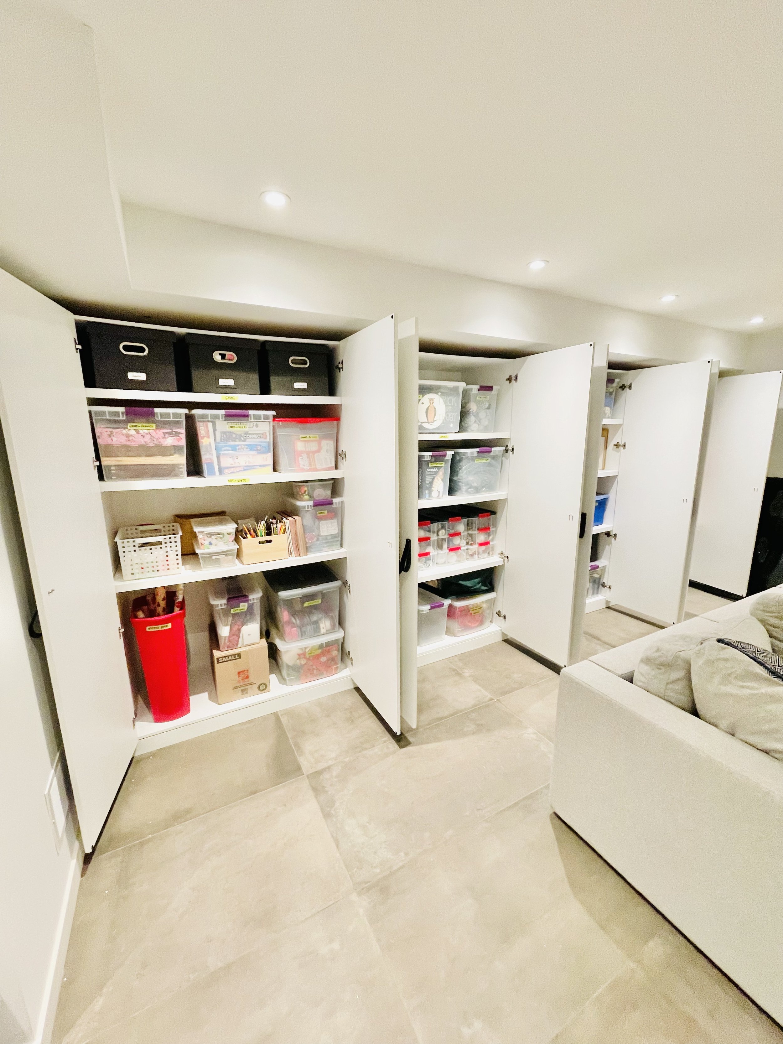 Basement Storage Organization